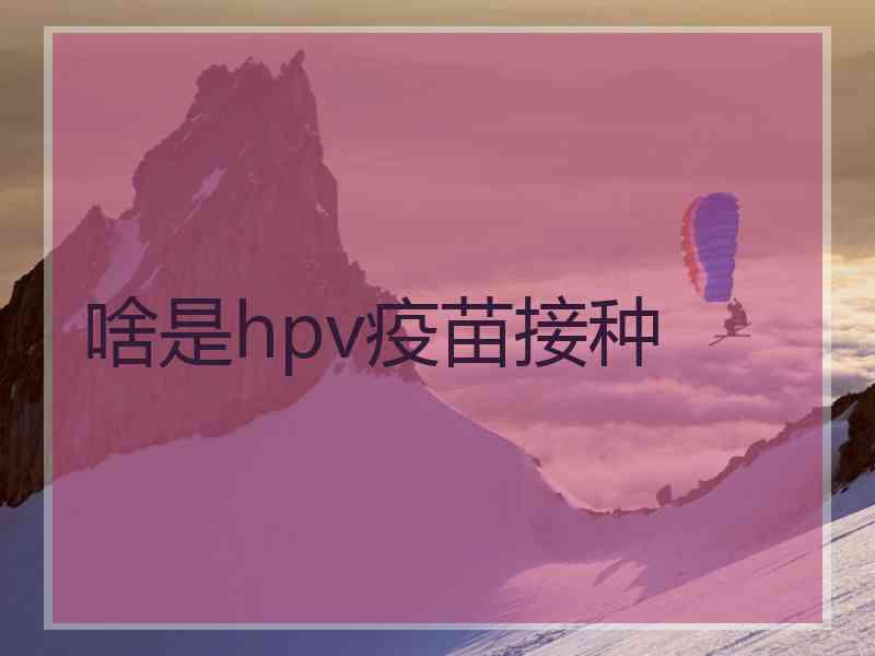 啥是hpv疫苗接种