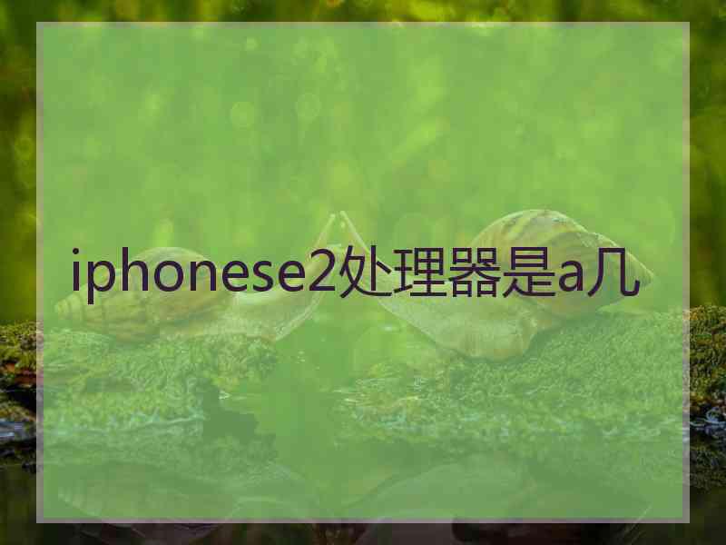 iphonese2处理器是a几