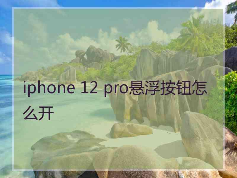 iphone 12 pro悬浮按钮怎么开