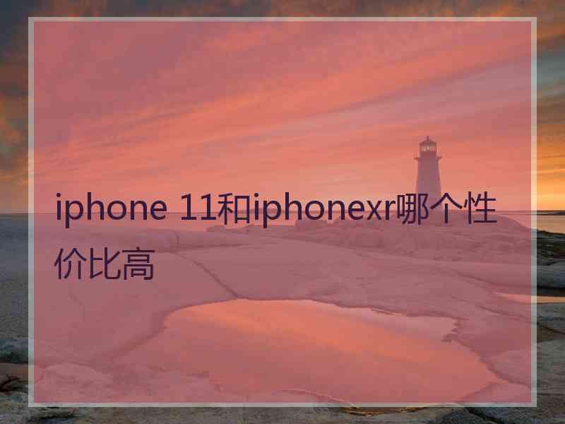 iphone 11和iphonexr哪个性价比高