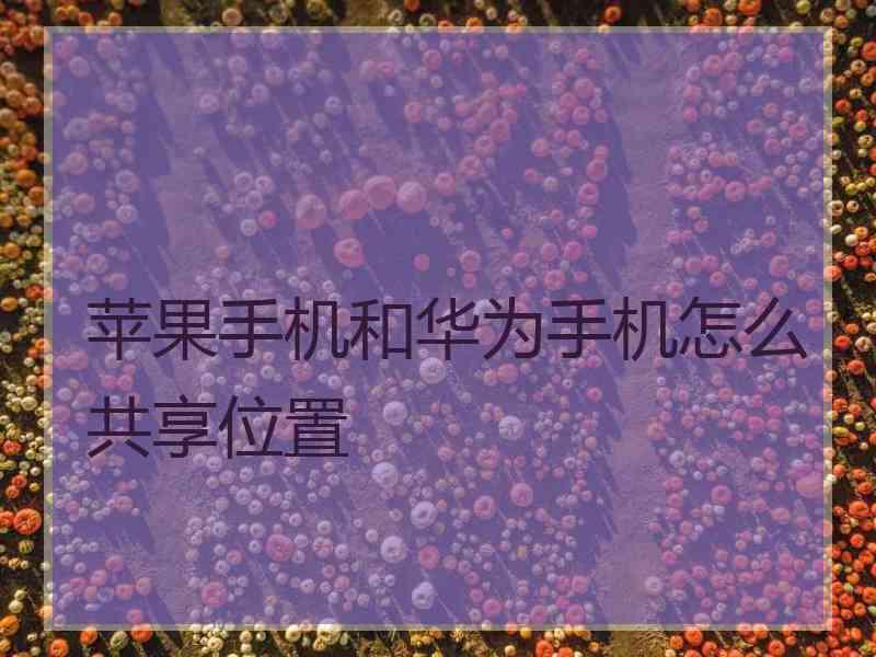 苹果手机和华为手机怎么共享位置