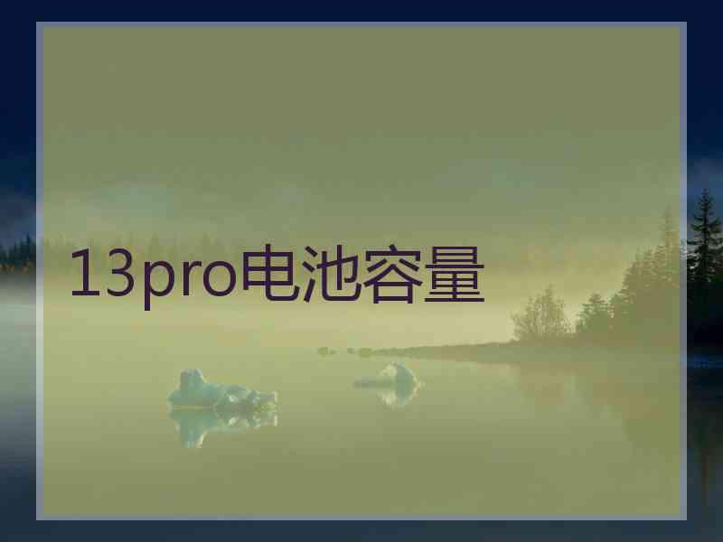 13pro电池容量