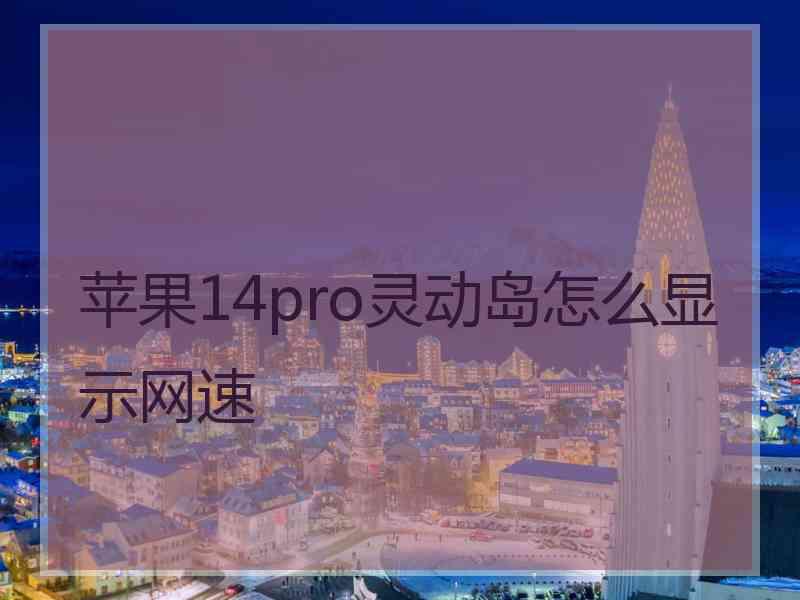 苹果14pro灵动岛怎么显示网速