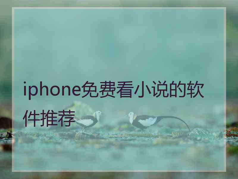 iphone免费看小说的软件推荐