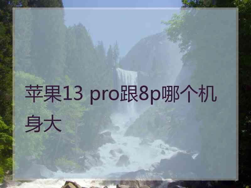 苹果13 pro跟8p哪个机身大