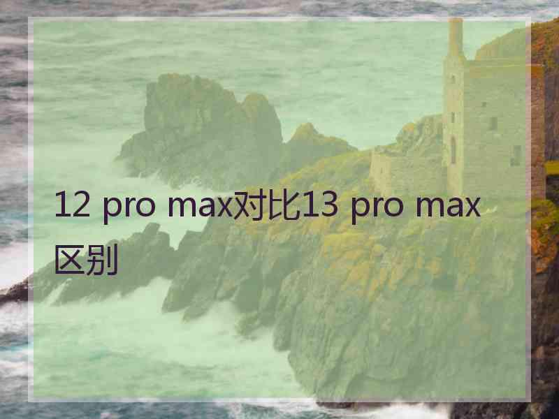 12 pro max对比13 pro max区别