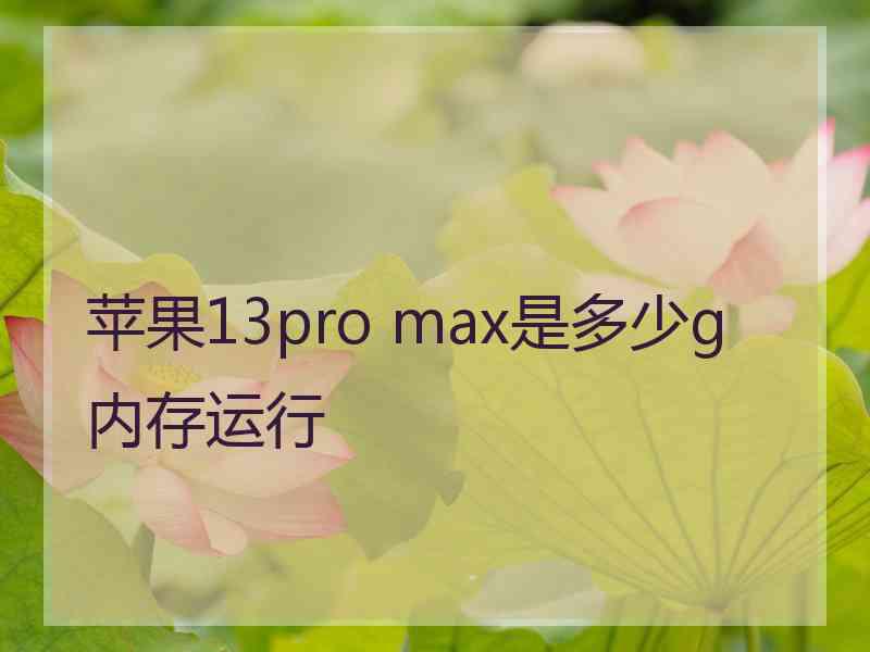 苹果13pro max是多少g内存运行