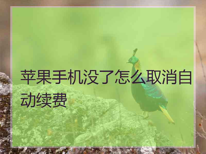 苹果手机没了怎么取消自动续费