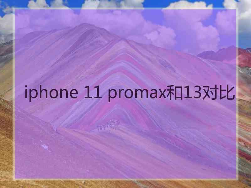 iphone 11 promax和13对比