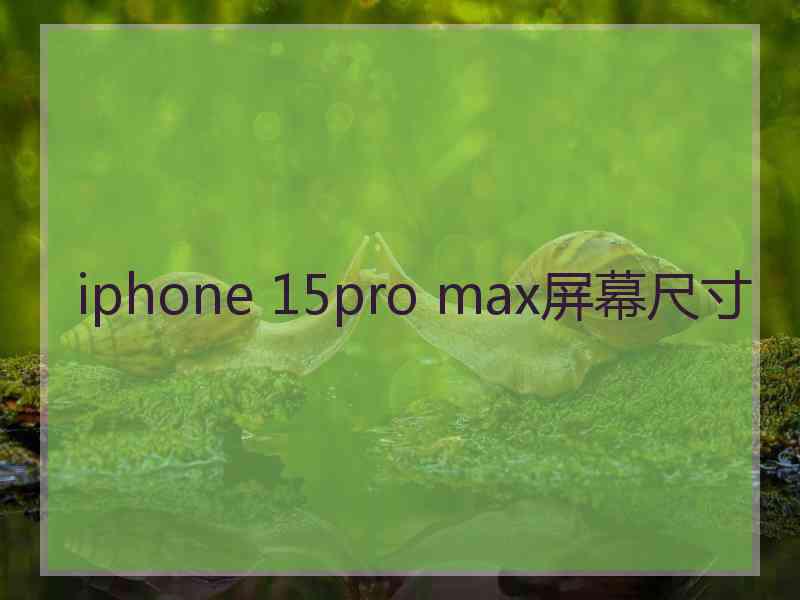 iphone 15pro max屏幕尺寸