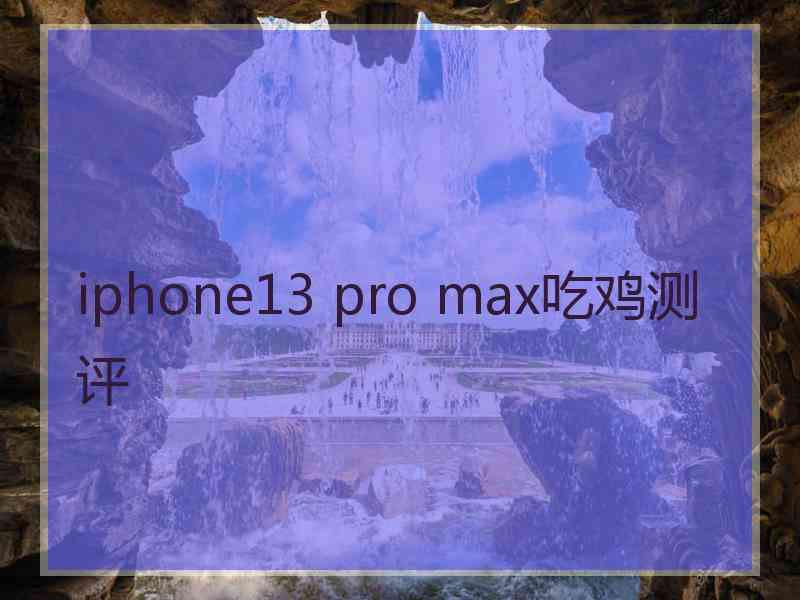 iphone13 pro max吃鸡测评