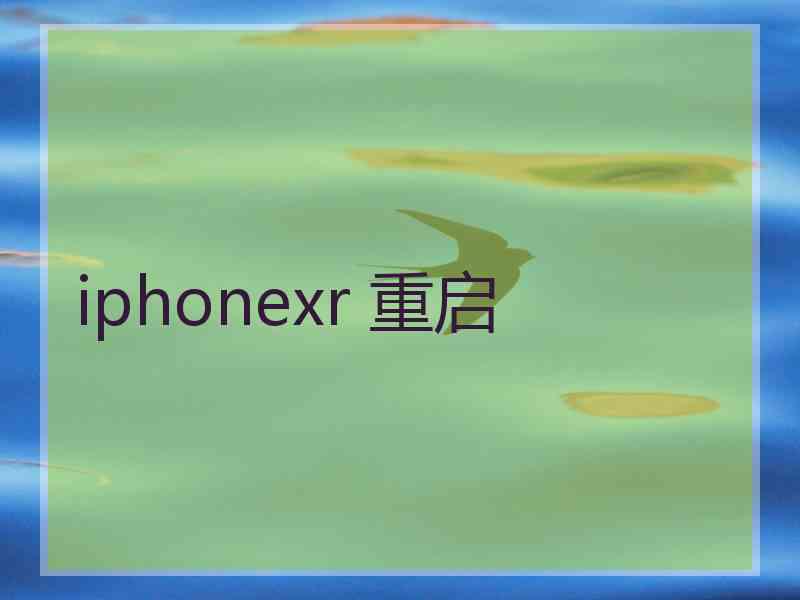 iphonexr 重启