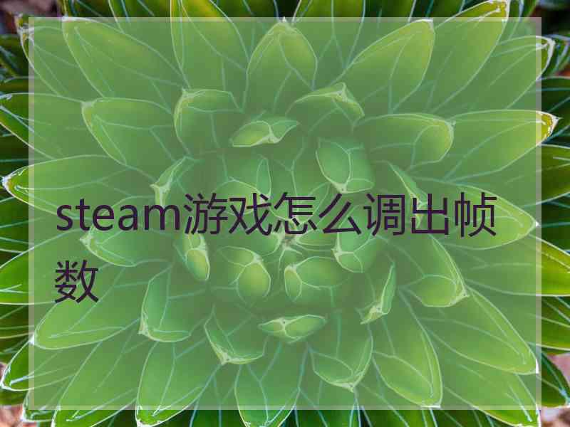 steam游戏怎么调出帧数