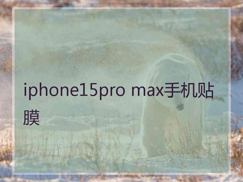 iphone15pro max手机贴膜