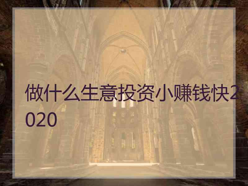 做什么生意投资小赚钱快2020