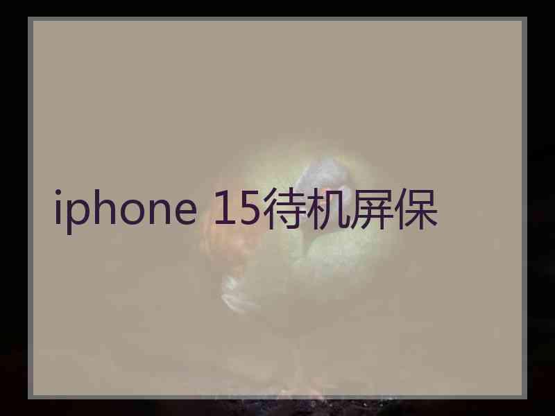 iphone 15待机屏保