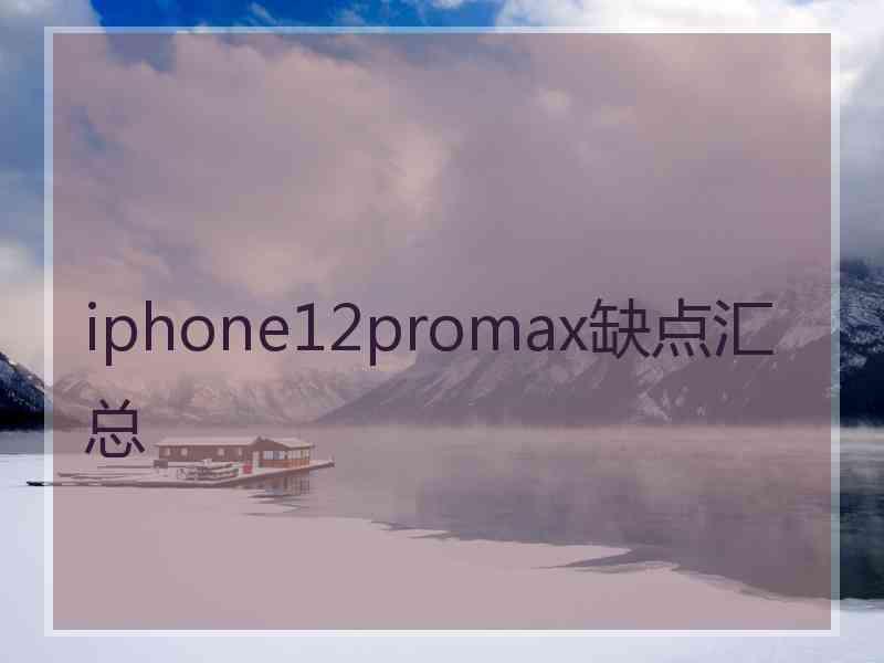 iphone12promax缺点汇总