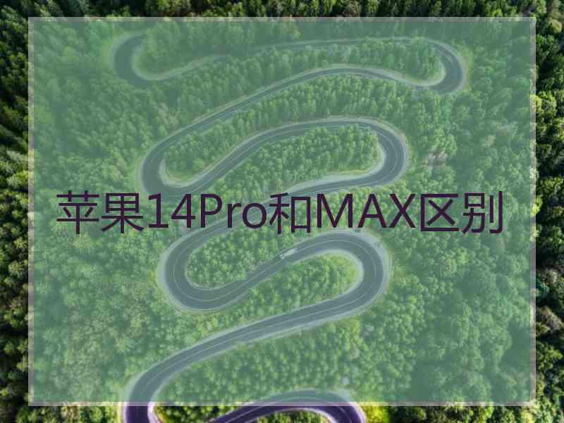 苹果14Pro和MAX区别