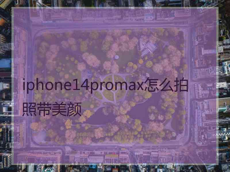 iphone14promax怎么拍照带美颜