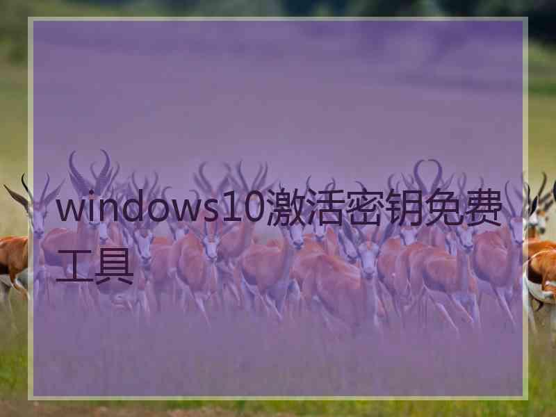 windows10激活密钥免费工具