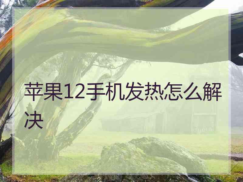 苹果12手机发热怎么解决