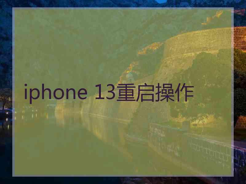 iphone 13重启操作