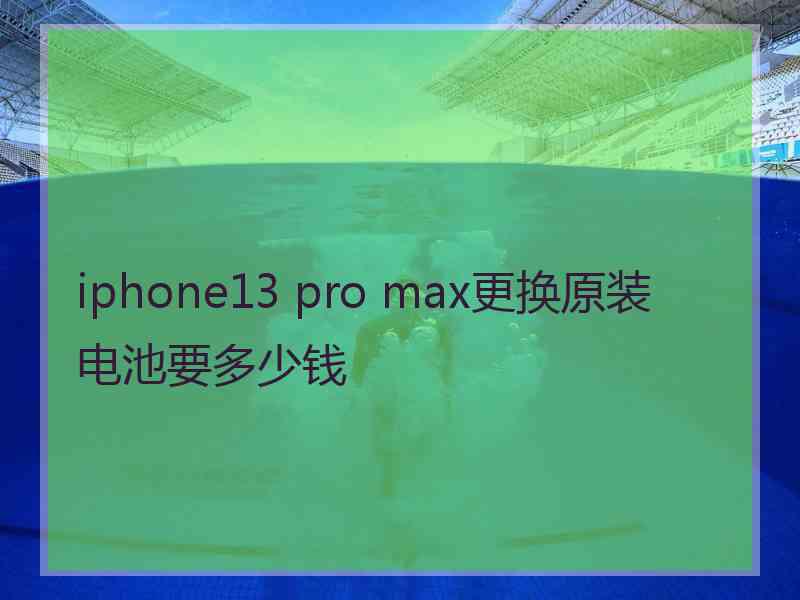 iphone13 pro max更换原装电池要多少钱