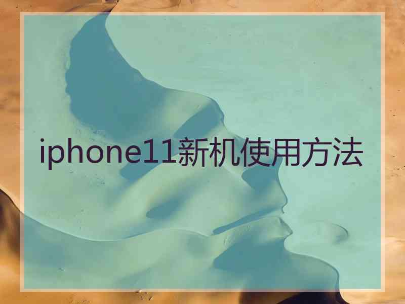 iphone11新机使用方法