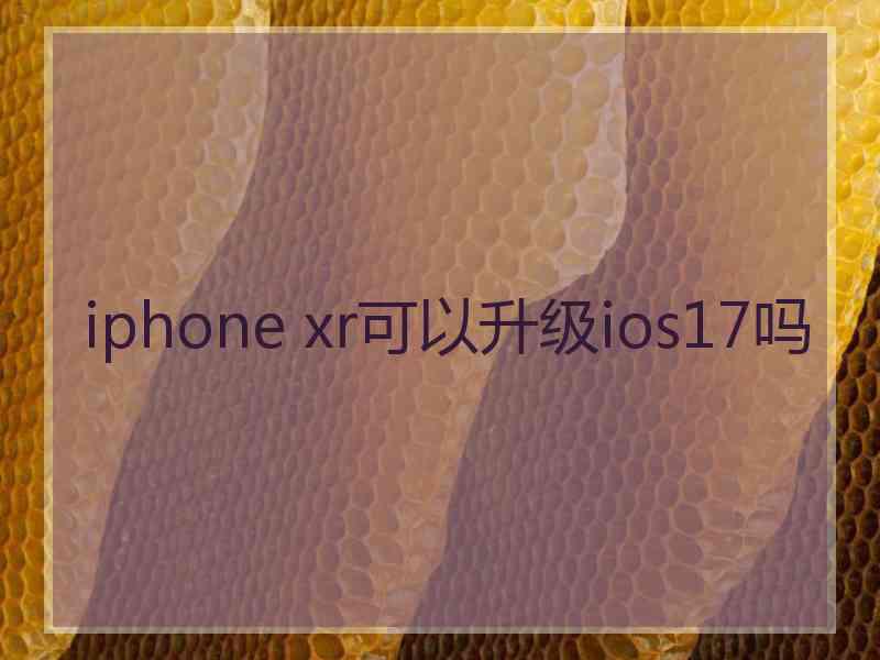 iphone xr可以升级ios17吗