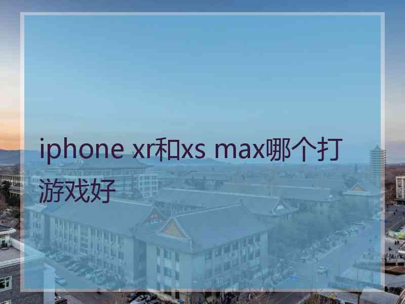 iphone xr和xs max哪个打游戏好