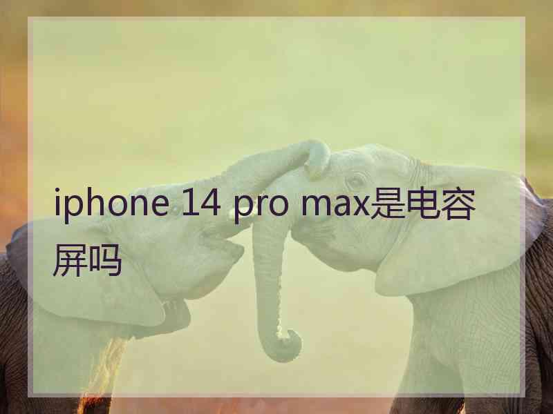 iphone 14 pro max是电容屏吗