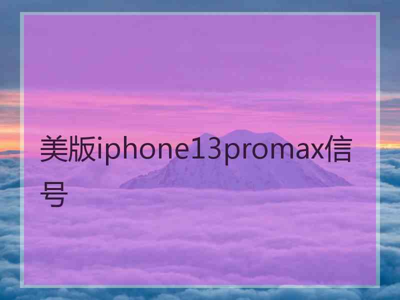 美版iphone13promax信号