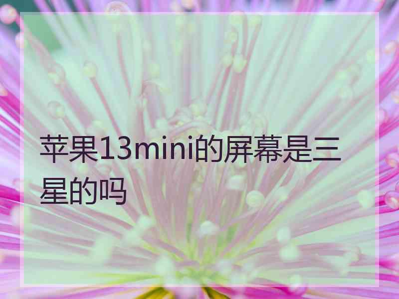 苹果13mini的屏幕是三星的吗