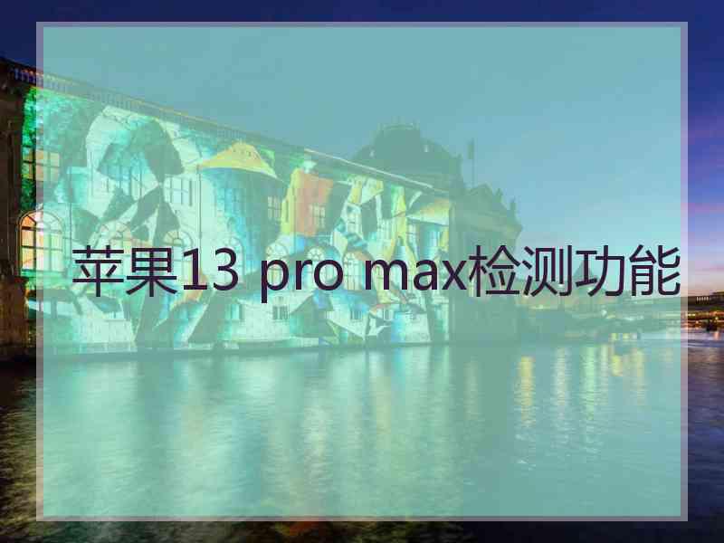 苹果13 pro max检测功能