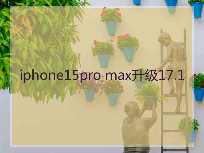 iphone15pro max升级17.1