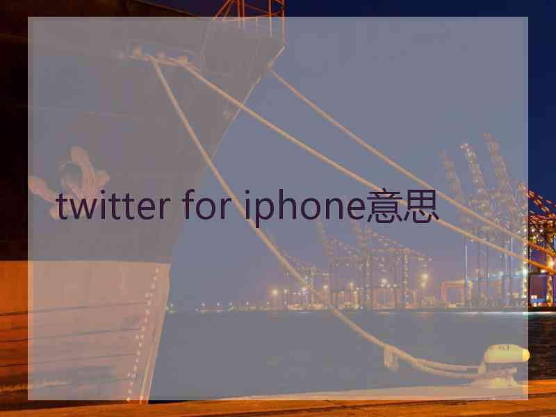 twitter for iphone意思