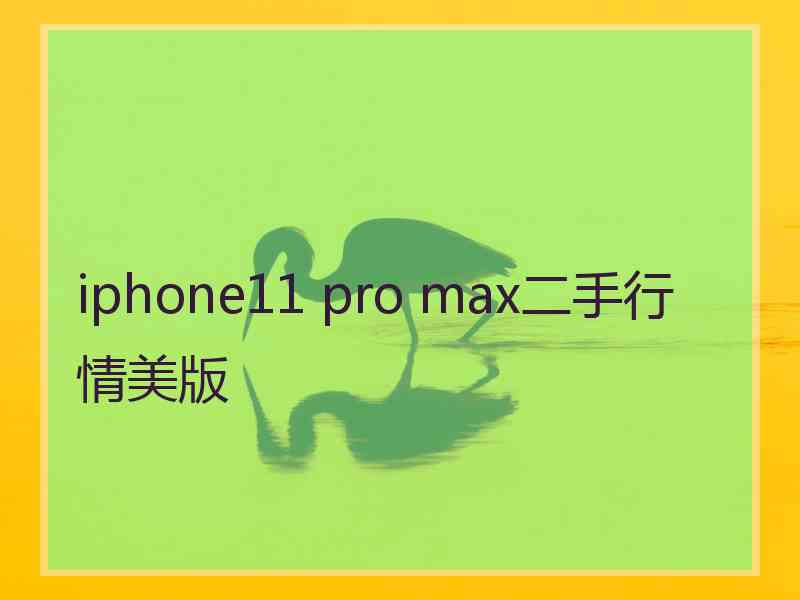 iphone11 pro max二手行情美版