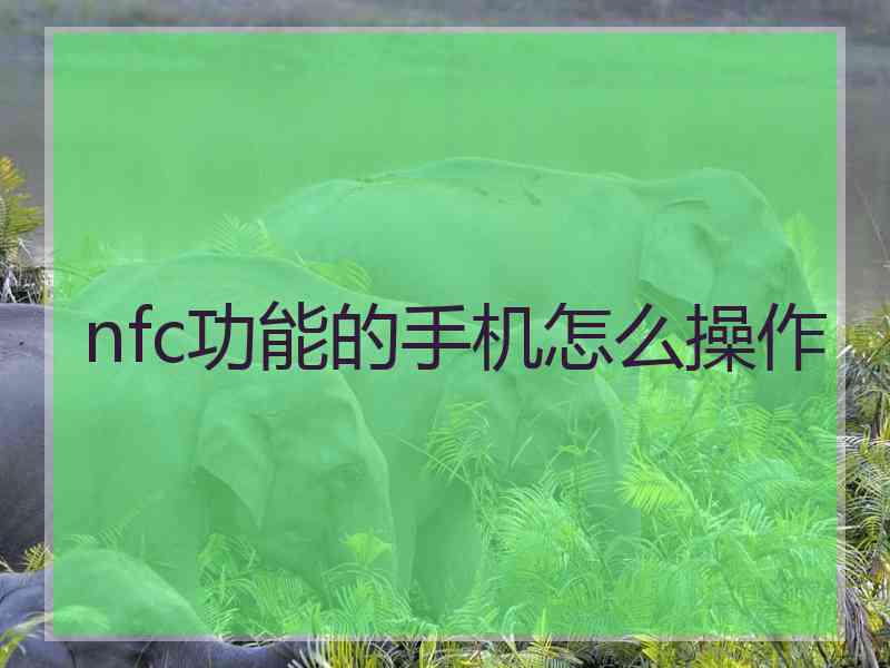 nfc功能的手机怎么操作