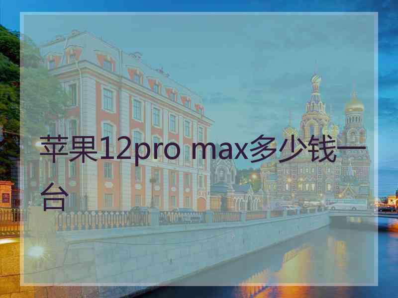 苹果12pro max多少钱一台