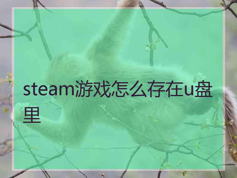 steam游戏怎么存在u盘里