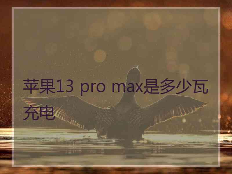 苹果13 pro max是多少瓦充电