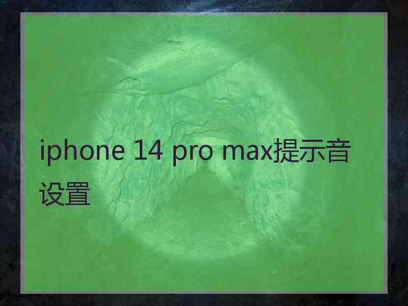 iphone 14 pro max提示音设置