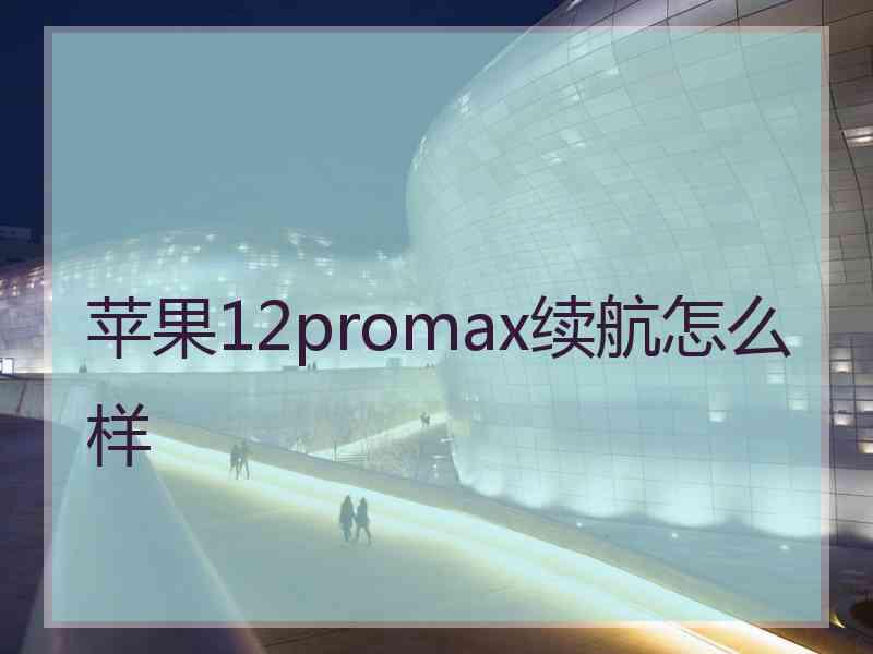 苹果12promax续航怎么样