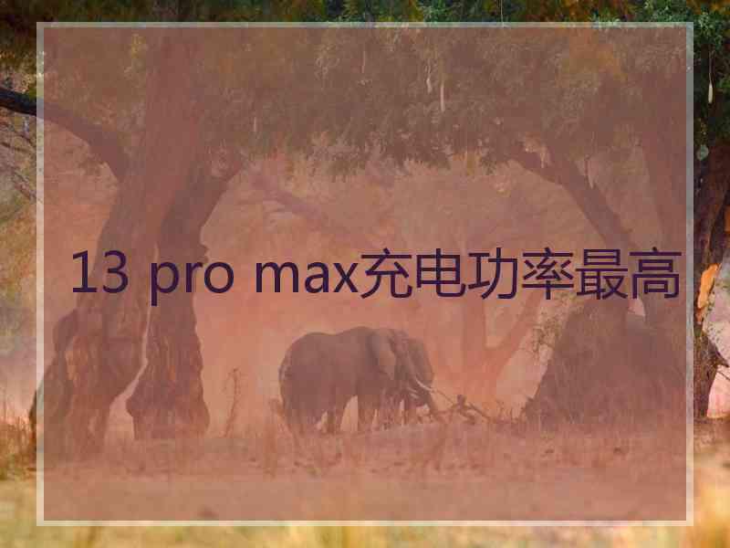 13 pro max充电功率最高