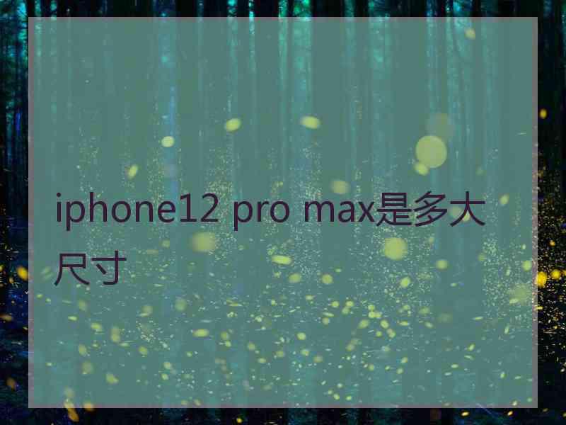 iphone12 pro max是多大尺寸