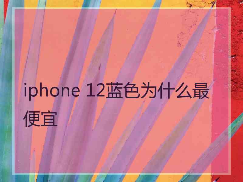 iphone 12蓝色为什么最便宜