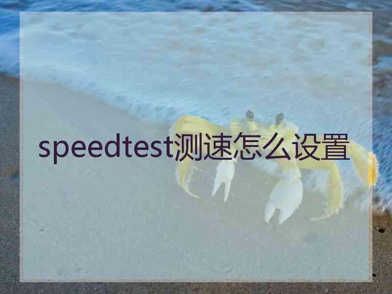 speedtest测速怎么设置