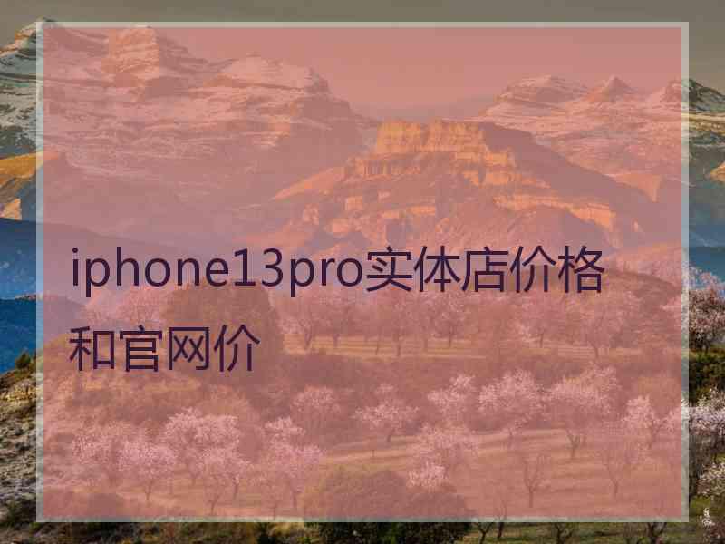 iphone13pro实体店价格和官网价