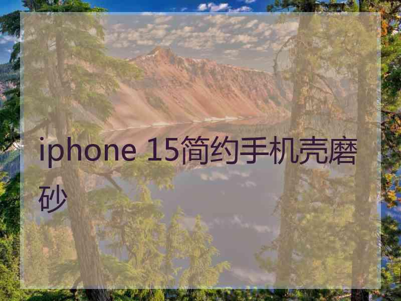 iphone 15简约手机壳磨砂