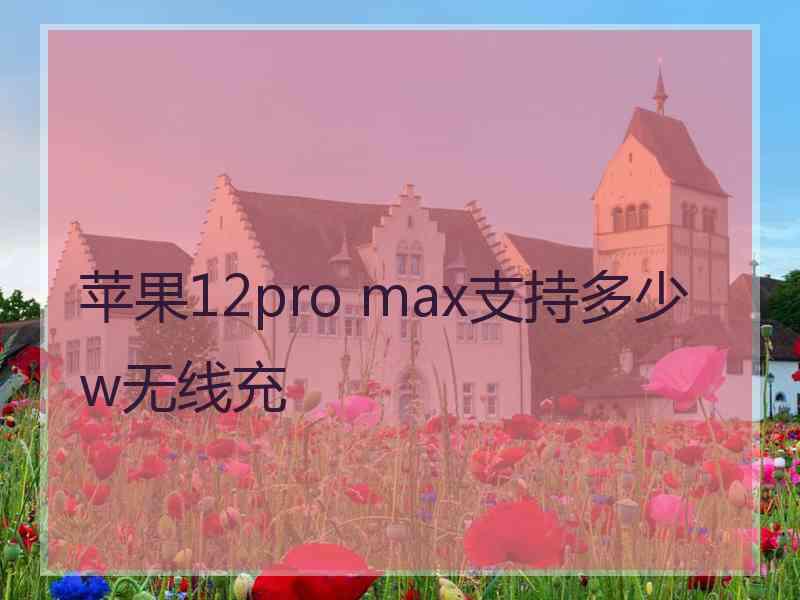 苹果12pro max支持多少w无线充